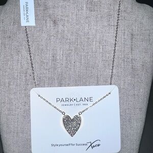 Park Lane Pave Folded Heart Necklace